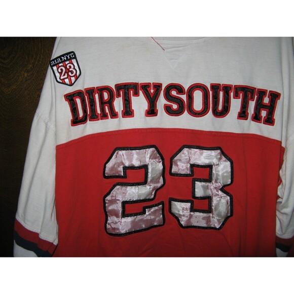 Mens 212 NYC Classic Athletic #23 Dirty South Football Jersery Red & White 3XL - Picture 2 of 5